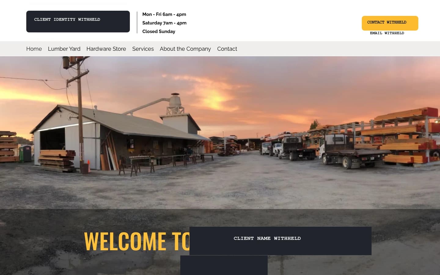 Building-supply website using photography from the client's North Bay location
